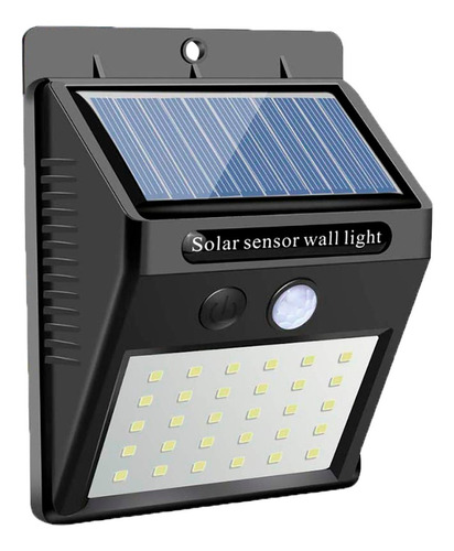 Reflector Lámpara Solar Exterior Sensor Movimiento 30 Led