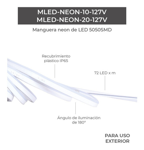 Imagen 2 de 4 de Manguera Neón Led , 127v, 120 W, Luz Suave Cálida, Atenuable