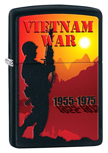 Encendedor Zippo: Guerra De Vietnam 1955-1975 - Negro Mate