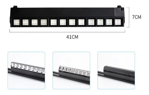 Spot Led Pontual Linear 40cm 35w Para Trilho Eletrificado Estrutura Preto 127/220V