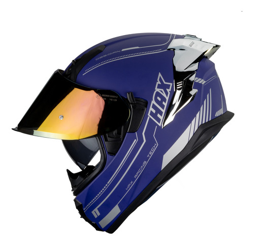 Casco Moto Integral Hax Obsidian 2.0 Purple Silver Ece 22.06 Morado Solid Xl-extra Grande