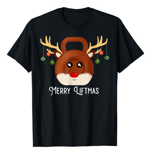 Camiseta Navidad Kettlebell Negro -