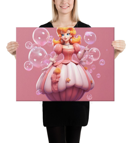 Cuadro Canva Decorativo De Princesa Peach 60x40 Cm
