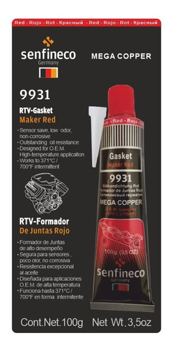 Senfineco Rtv Gasket Maker Red 9931 (100gr)