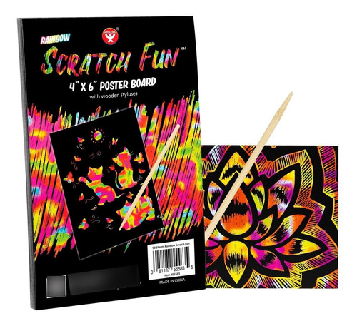 Hygloss Products Scratch Fun Arte Dibujo Magico Papel 4