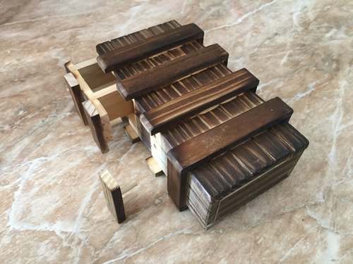Rompecabezas vintage caja con compartimiento secreto Wooden Magic Puzzle Box 101735