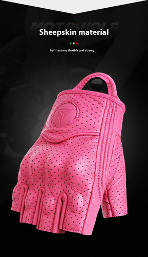Guantes De Cuero Transpirables Con Medio Dedo Para Equitació