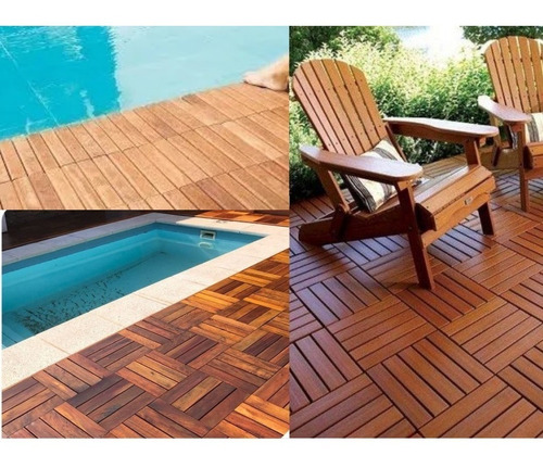 Imagen 5 de 8 de Combo X 10 Baldosas Deck Eucalipto 50 Cm X 50 Cm - Maderwil