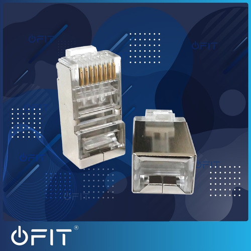 Imagen 3 de 9 de Ficha Rj45 Blindada Metalica Conector Utp Stp 1000mbps 5e