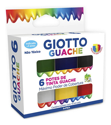 Tinta Guache 6 Cores 15ml - Giotto
