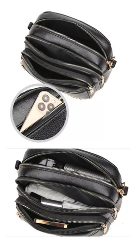 Bolso De Hombro De Mujer De Moda Fiesta Liso Cuero 3 Capas