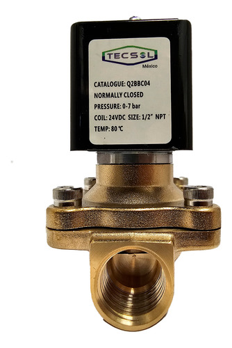 Válvula Solenoide De 1/2 En 220 Vac, Nc, Bronce, Q2bbc04
