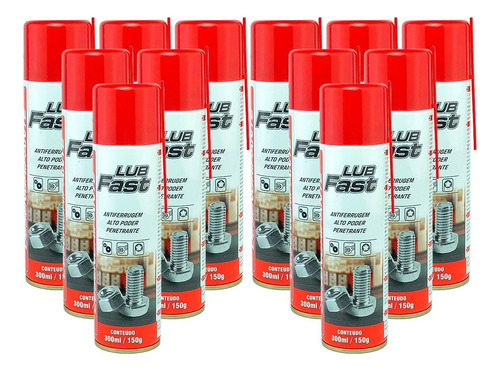 Lubfast Olleo Protetivo Desen-gripante 300ml Kit 12un Cor Vermelho