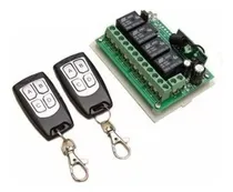 Comprar Receptor Inalambrico 12v 433mhz 4 Canales + 2 Control Remoto