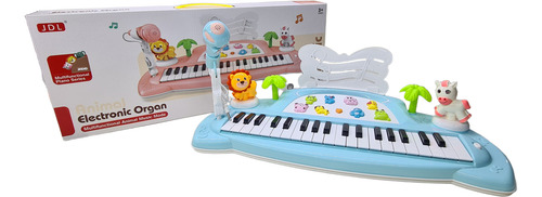 37 Teclas Teclado Musical Con Microfono Infantil Educativo Color Azul