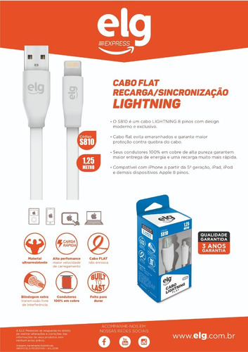 Imagem 5 de 5 de Cabo iPhone Usb 1,25m Recarga E Sincronização S810 Original