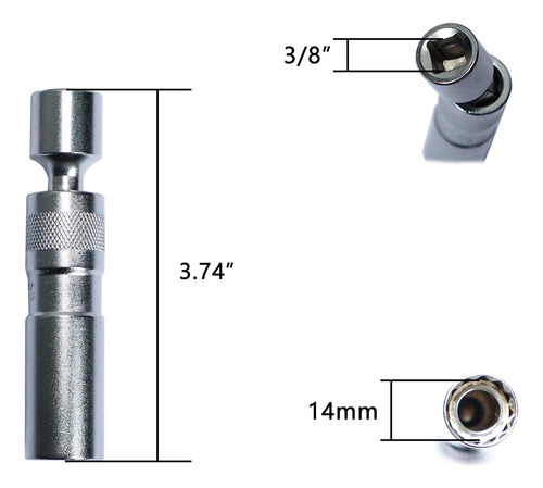 Bujía Magnética De Pared Delgada De 0.551pulgada Junta Unive