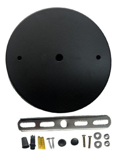 Placa De Techo De Lámpara Del Kit De Dosel Dia Negra 20cm