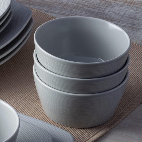 Noritake Gog Remolino De 12 Piezas Cuadrado En Gris