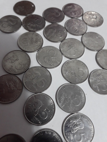 Lote Com 28 Moedas Antigas 5 Centavos Anos 1973 75 76 77 78 (Usado)