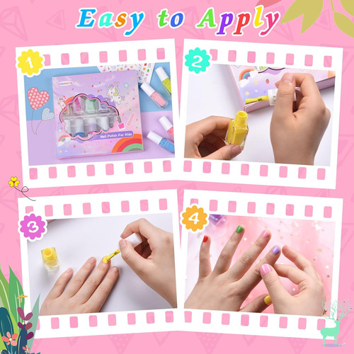 Esmalte De Uñas Para Niños, Mini Juego De Esmaltes De Uñas P