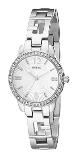 Guess Mujer U0568l1 Iconci Logotipo De Tono Plateado