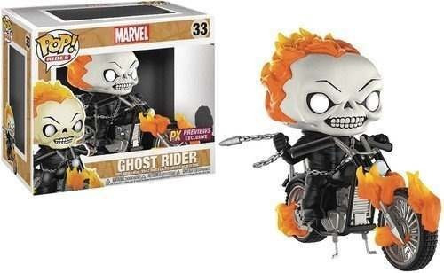 Figura de acción  Ghost Rider With Motorcycle - Glow in the Dark de Funko Pop! Rides