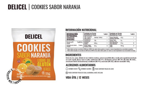 Pack X 20 Galletitas Cookies A Eleccion Delicel Sin Tacc