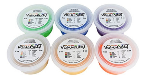 Set 6 Plastilinas Terapéuticas Val-u-putty 2oz Fisioterapia