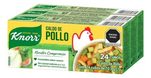 Caldo De Pollo Knorr 3 Pzas Con 24 Cubos C/u
