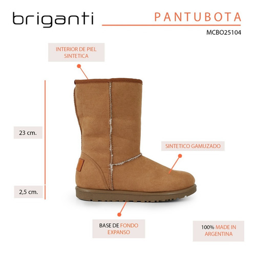 Imagen 8 de 10 de Pantubota Botita Mujer Corderito Briganti Bota Australiana