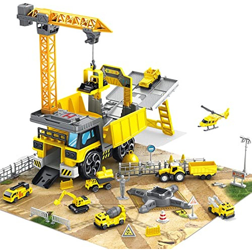 Redcrab Construction Truck Playset With Crane And Playmap, K