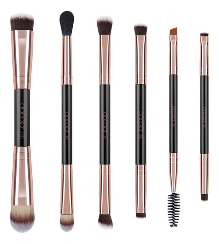 Brochas De Maquillaje De Doble Cara, Docolor 6 Piezas Juego