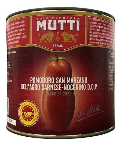 Tomate Pomodoro San Marzano Sem Pele Mutti Parma 2,5kg