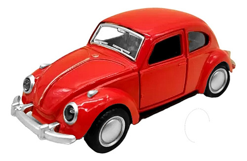 Carrinho De Ferro Fusca Clássico Miniatura 1:32 Cor Vermelho