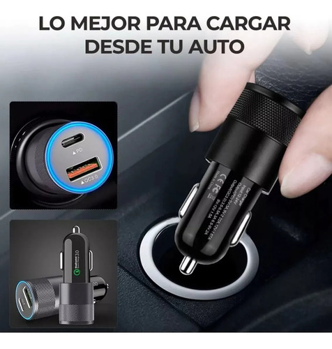 48w Rápida Cargador De Coche Vehículo Tipo C Pd Y Usb A