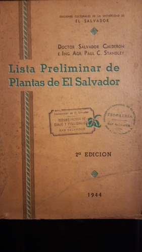 Lista Preliminar De Plantas...-dr Salvador....-ed.imprenta..