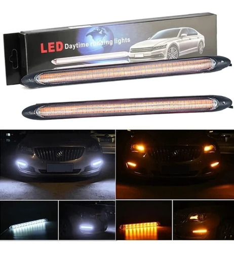 Foco 2 Intermitente Led Adhesivos Neblinero Auto Tuning 16cm