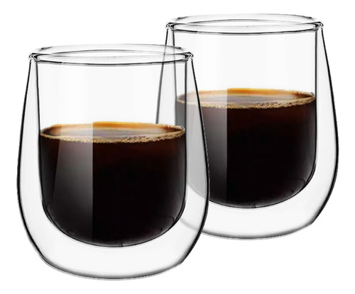 Set 2 Vasos De Espresso Doble Pared 80 Ml Simplit Blanco