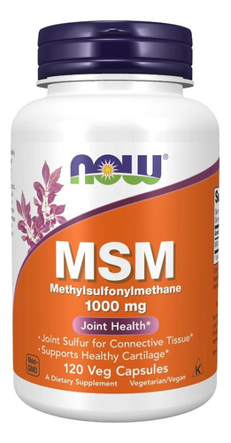 Msm ( Methylsulphonylmethane ) 1000mg X 120 Vegcaps Sabor Sin Sabor