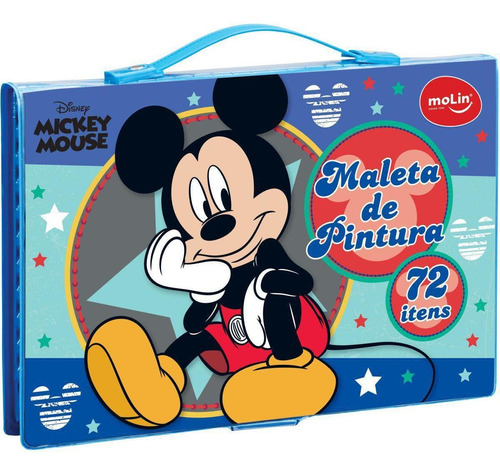 Maleta Para Pintura Licenciada Mickey Completa 72 Itens