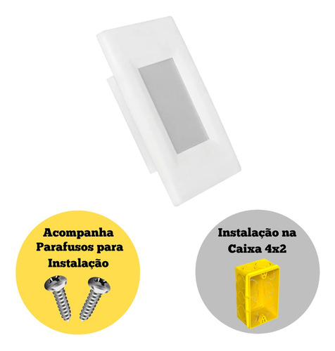 Kit 4x Balizador Embutir Arandela 2w 4x2 Interna 3000k/6000k