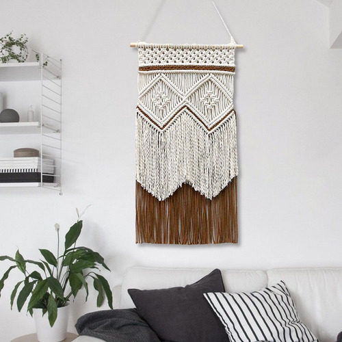 Tapiz Bohemio De Macramé, Tapiz Tejido Hecho A Mano Para