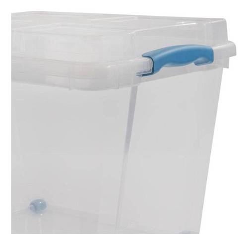 Caja Multiusos Organizadora 27 Lts Con Ruedas Transparente