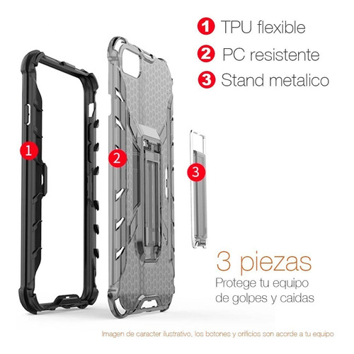 Imagen 4 de 9 de Funda iPhone XS Max Protector Uso Rudo Stand Transparente