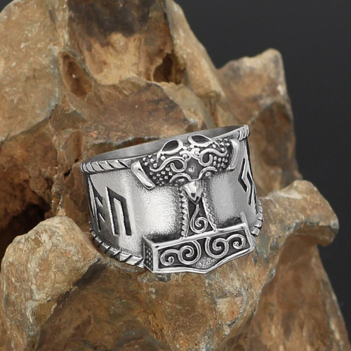 Imagen 4 de 6 de Anillo Valknut Vikingo Thor Nórdico Acero Inoxidable Hombre