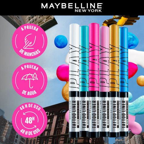 Delineador Líquido Maybelline Tattoo Liner Play Drop Metalizado