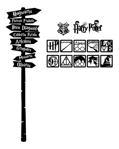 Plaquinhas de Mesa Feiticos Harry Potter