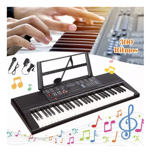 Teclado Musical Piano De 61 Teclas Electronico 300 Ritmos   