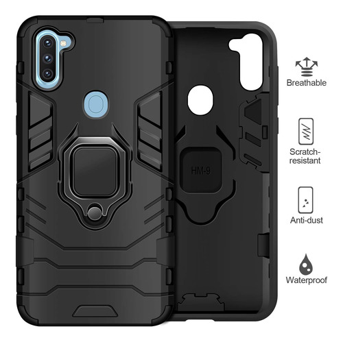 Funda Uso Rudo Carcasa Para Samsung Galaxy A11/m11 +mica Negro Samsung Galaxy A11/m11